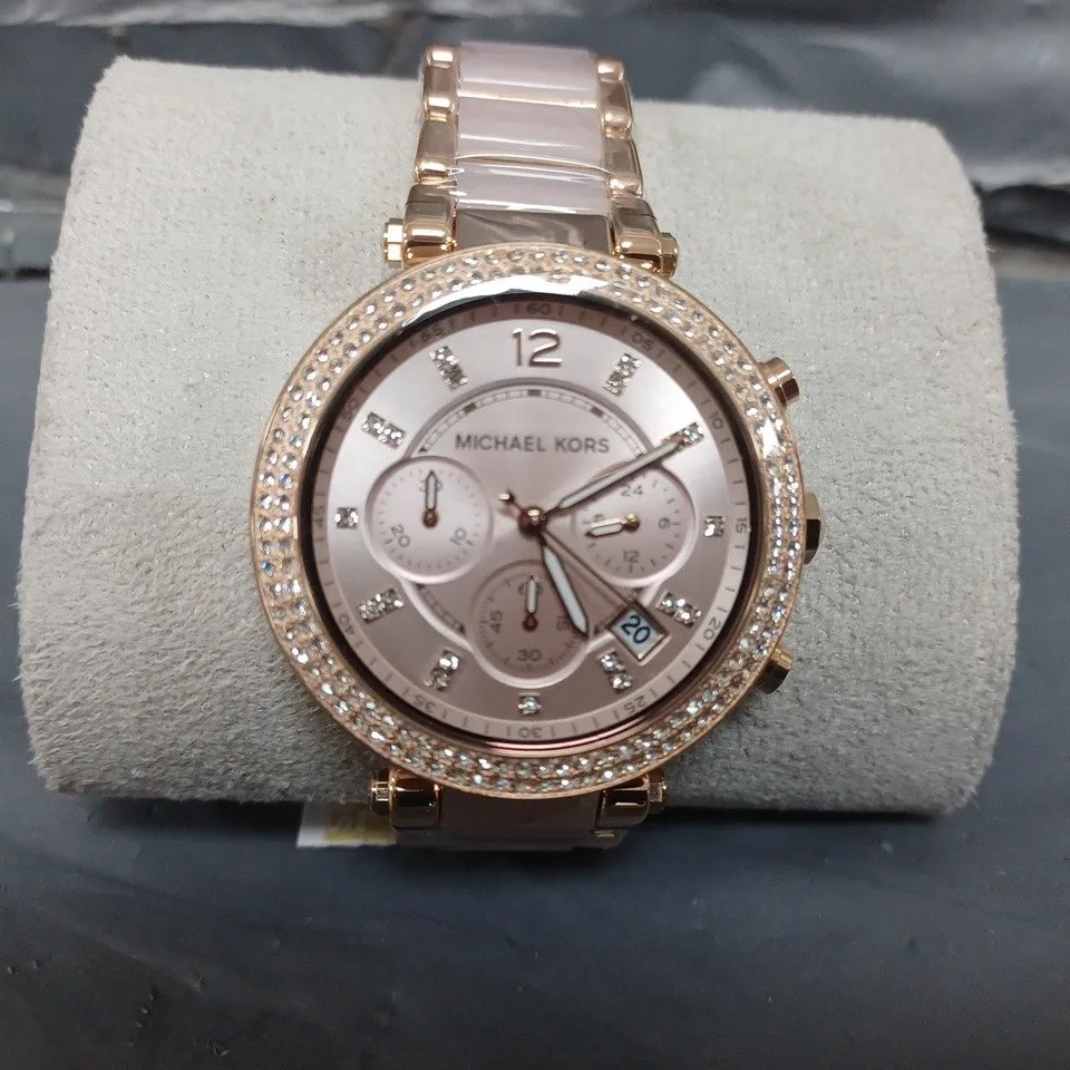 MICHAEL KORS PARKER ROSE GOLD STAINLESS STEEL WRIST WATCH RRP £279