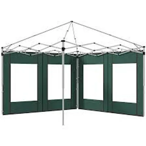 BOXED OUTSUNNY SET OF TWO 295CM REPLACEMENT CANOPY WALLS - GREEN