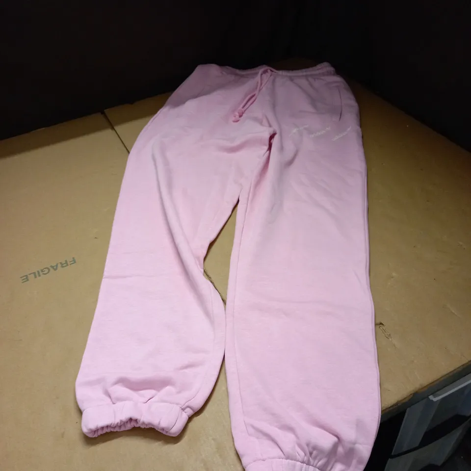 PAIR OF PINK ADIDAS JOGGING BOTTOMS UK SIZE 12