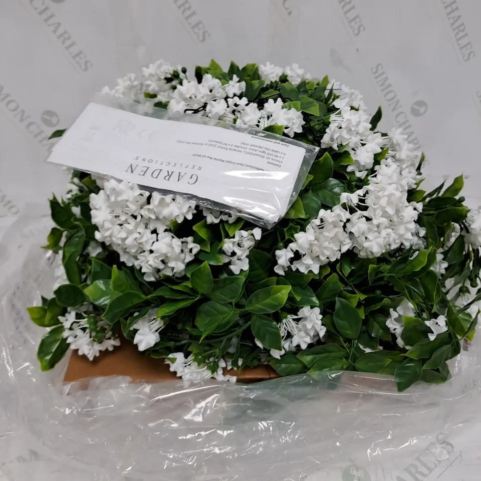 GARDEN REFLECTIONS PRE LIT FAUX FLORAL CREPE MYRTLE WREATH DECOR