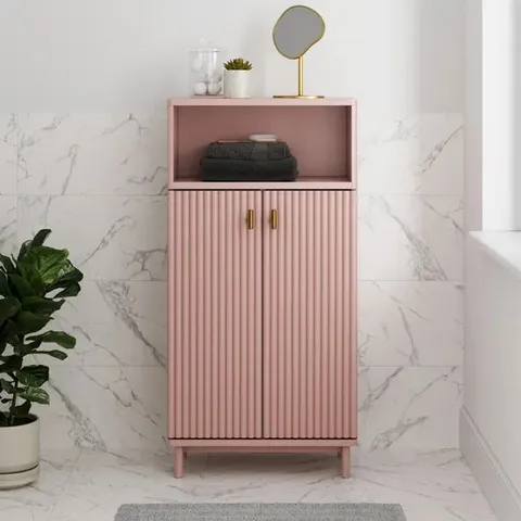 BOXED ELSIE TALL CABINET BLUSH PINK