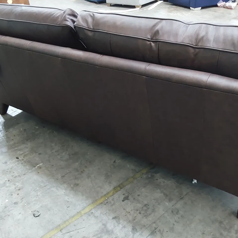 QUALITY BRITISH MADE LOUNGE Co FOUR SEATER SOFA BROWN LEATHER