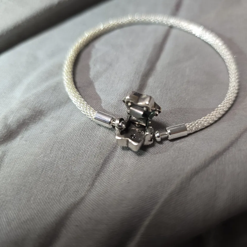 PANDORA SILVER MESH BRACELET WITH STAR CHARM S925 ALE