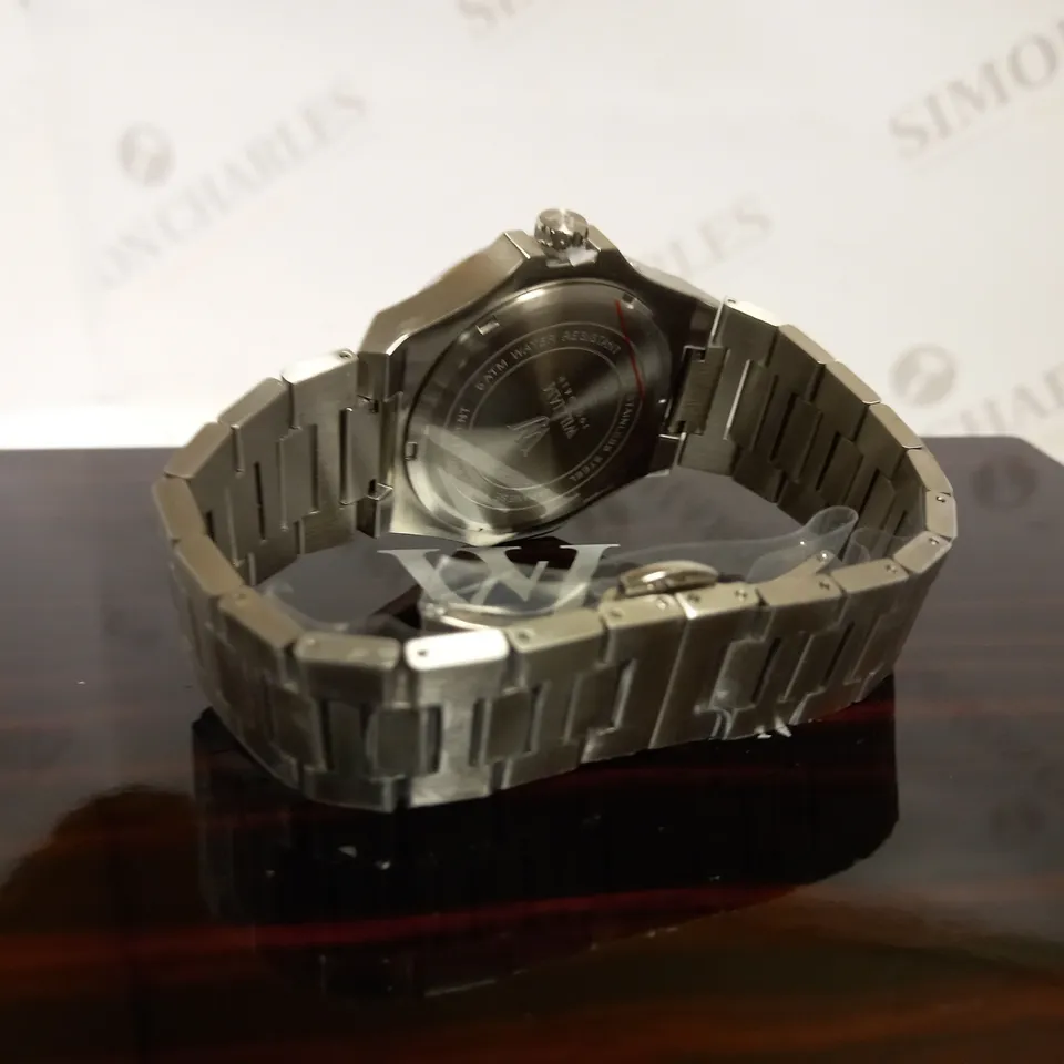 WILLIAM JOURDAIN DETAIL BEZEL TRIPLE DIAL BLUE-GREY FACE BRACELET STRAP WATCH RRP £1000