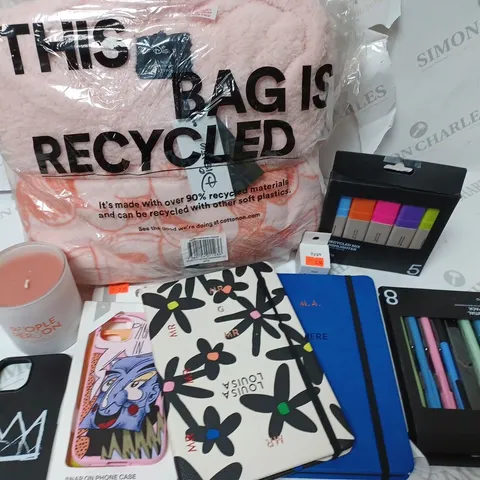 APPROXIMATELY 6 COTTON ON ITEMS INCLUDING DISNEY MICKEY THROW, 2 A4 NOTEBOOKS, CANDLE, HIGHLIGHTER SET
