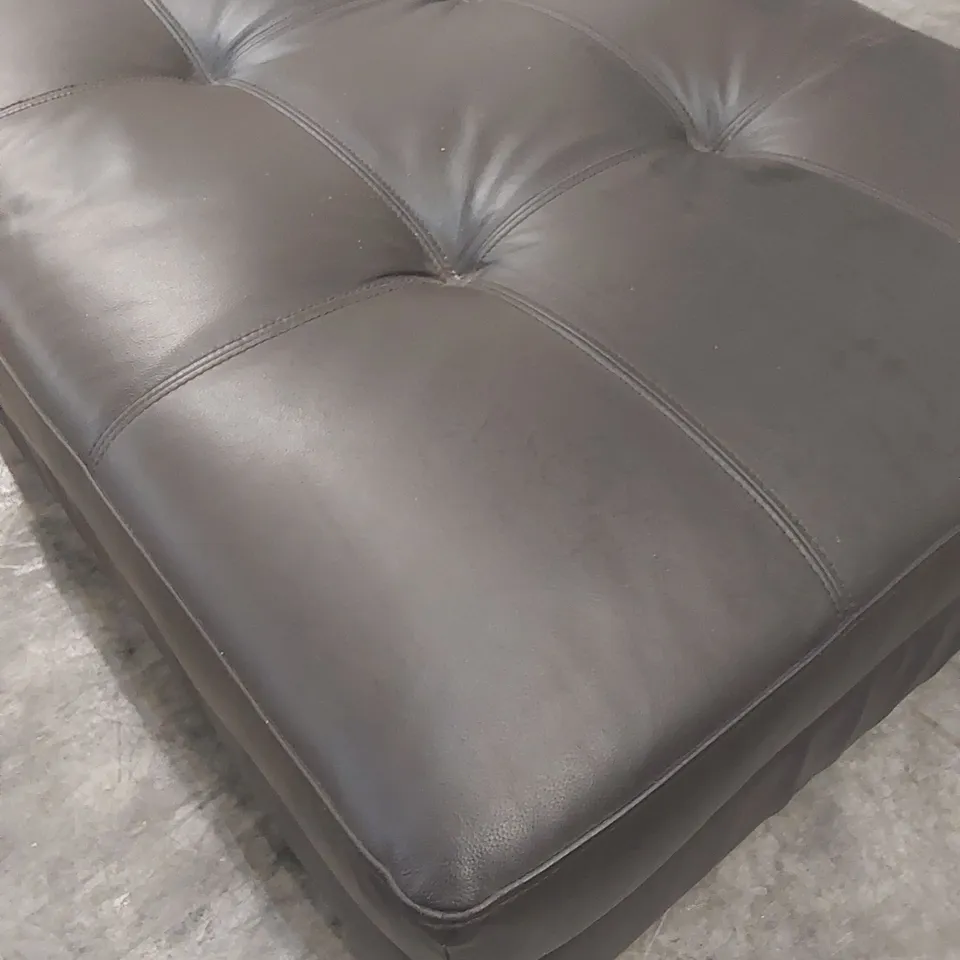 DESIGNER CHOCOLATE LEATHER OTTOMAN STORAGE FOOTSTOOL 