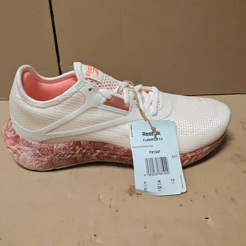 UNBOXED REEBOK FLASHFILM 3.0 RUNNING SHOES – WOMEN’S, PEACH/BLUSH, UK 3.5 (US 6, EU 36)