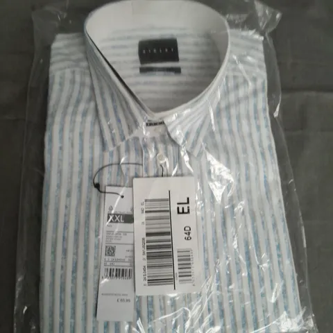 BAGGED SISLEY REGULAR FIT BLUE STRIPED SHIRT - XXL
