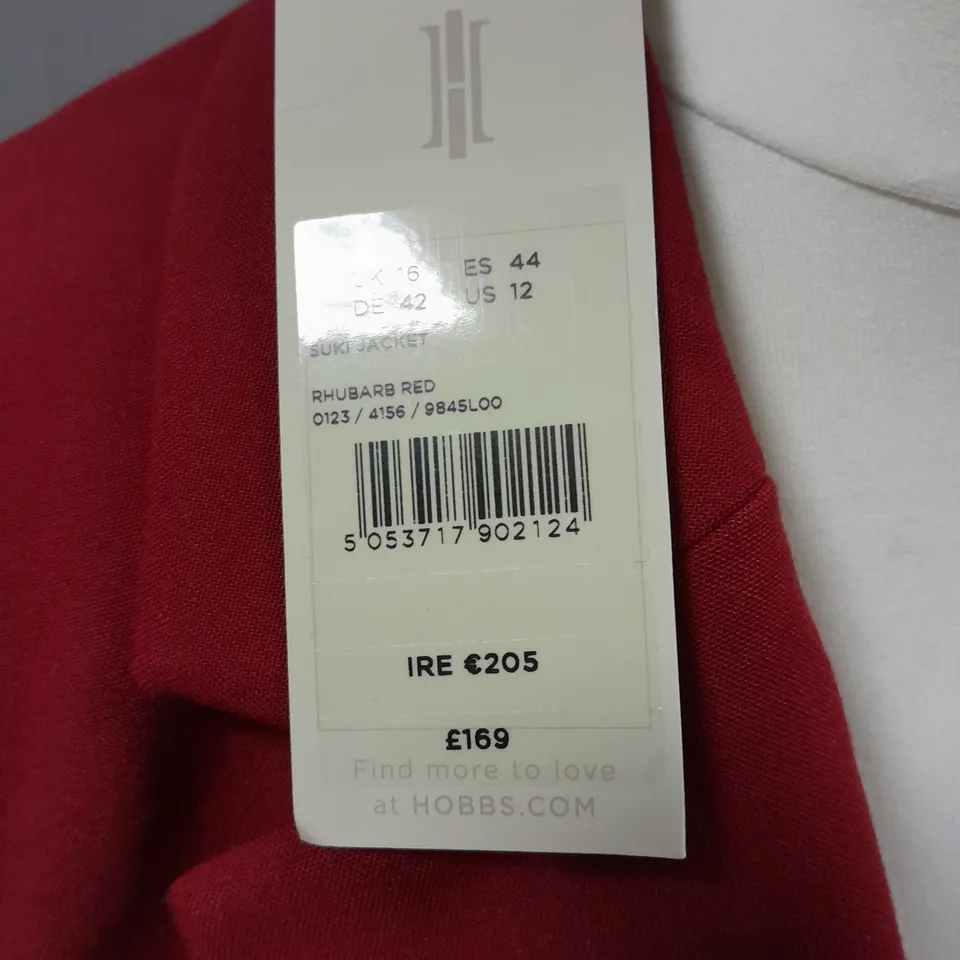HOBBS ONE BUTTON SUKI JACKET SIZE 16
