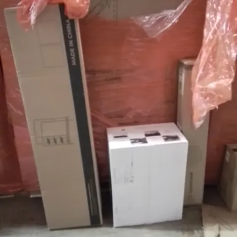 PALLET OF ASSORTED ITEMS INCLUDING:SHELVING UNIT,TURNTABLE SYSTEM,GYM MAT