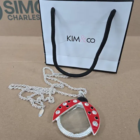 KIM & CO LADYBIRD GLASS NECKLACE