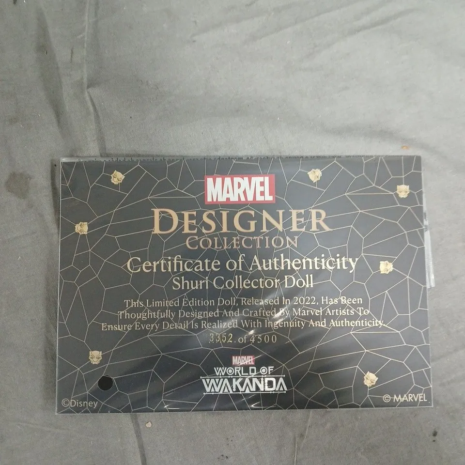 MARVEL DESIGNER COLLECTION WORLD OF WAKANDA LIMITED EDITION SHURI DOLL - 3352 OF 4500