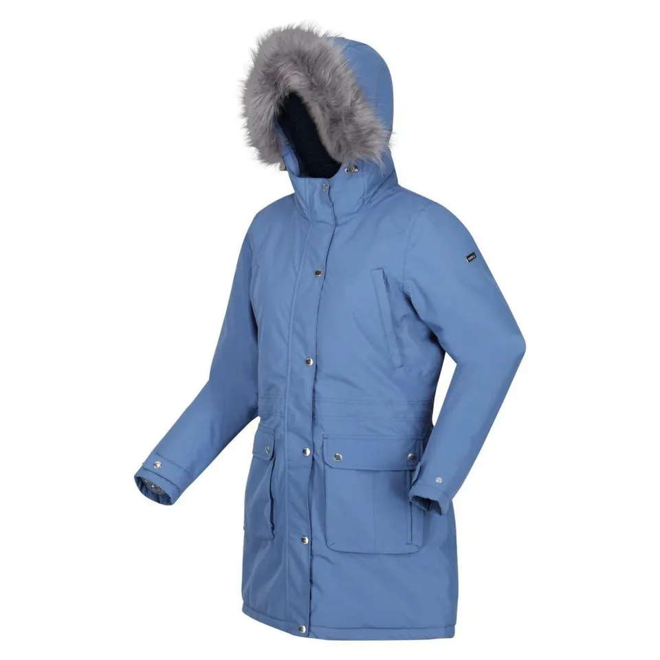 REGATTA VOLTERA WOMENS HEATED PARKA SLATE BLUE SIZE 10