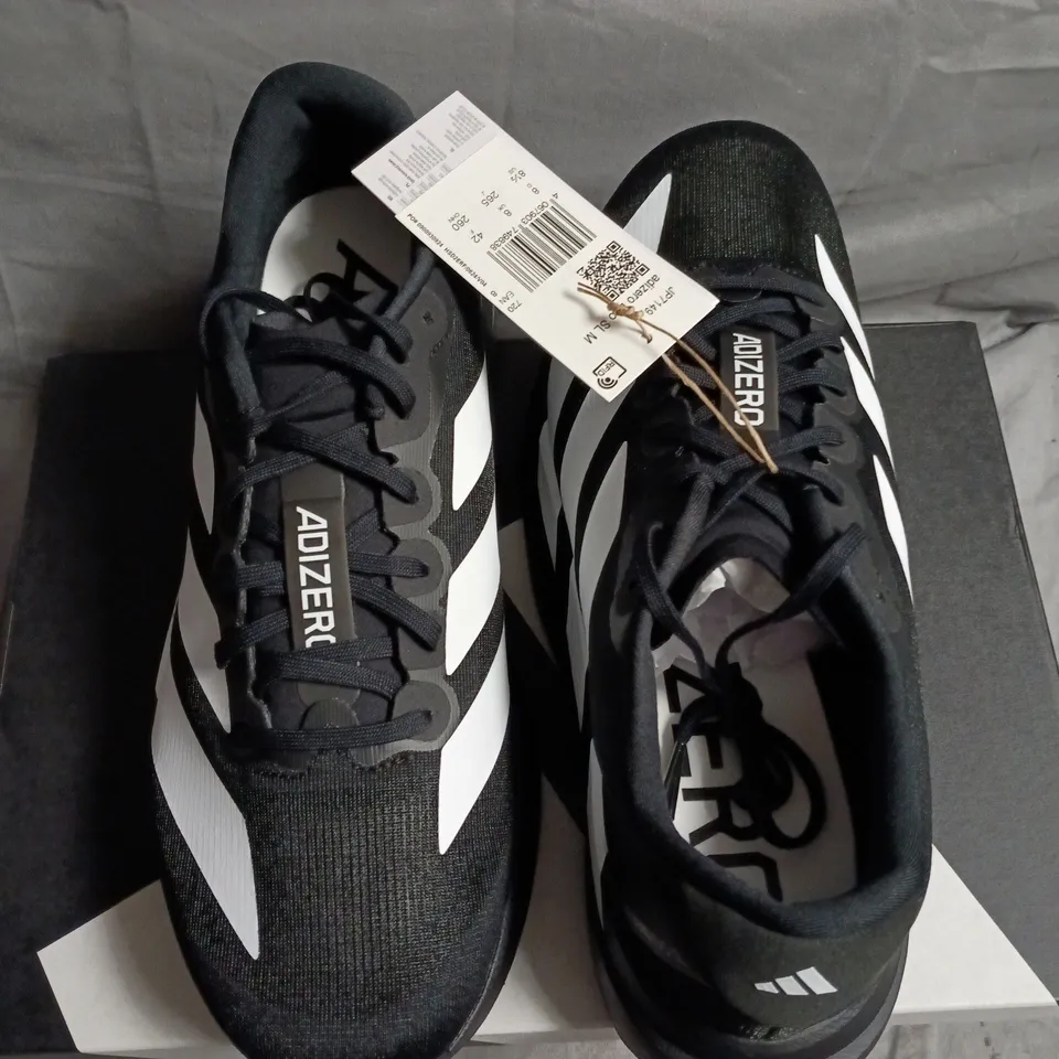 ADIDAS ADIZERO EVO SL M MEN'S RUNNING SHOES – BLACK/WHITE, UK 8