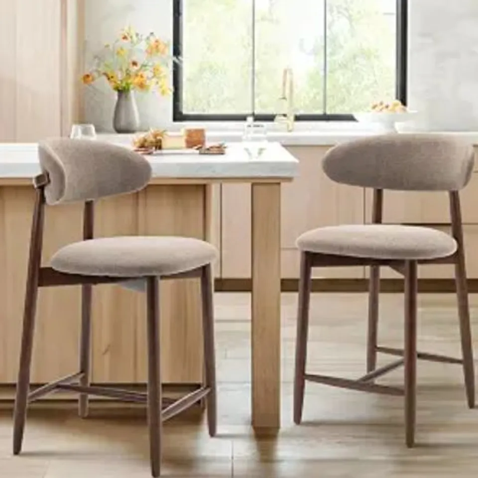 BOXED COLAMY 2 PCS COUNTER HEIGHT BAR STOOLS WITH BACK