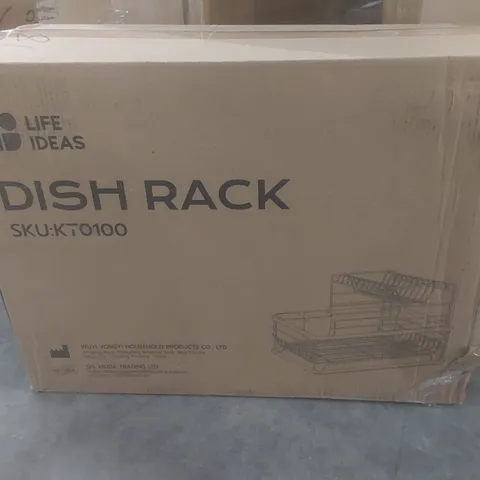 BOXED KITCHEN 2 TIER METAL DISH DRAINER RACK - BLACK