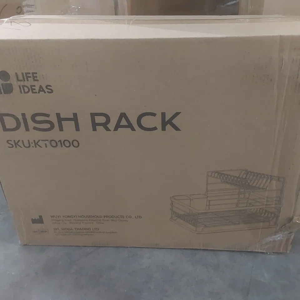 BOXED KITCHEN 2 TIER METAL DISH DRAINER RACK - BLACK