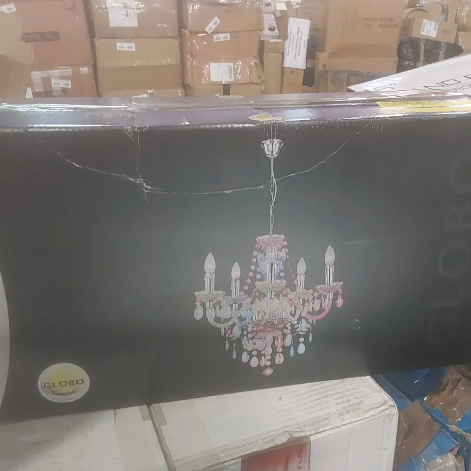 BOXED 5 LIGHT CHANDELIER (1 BOX)