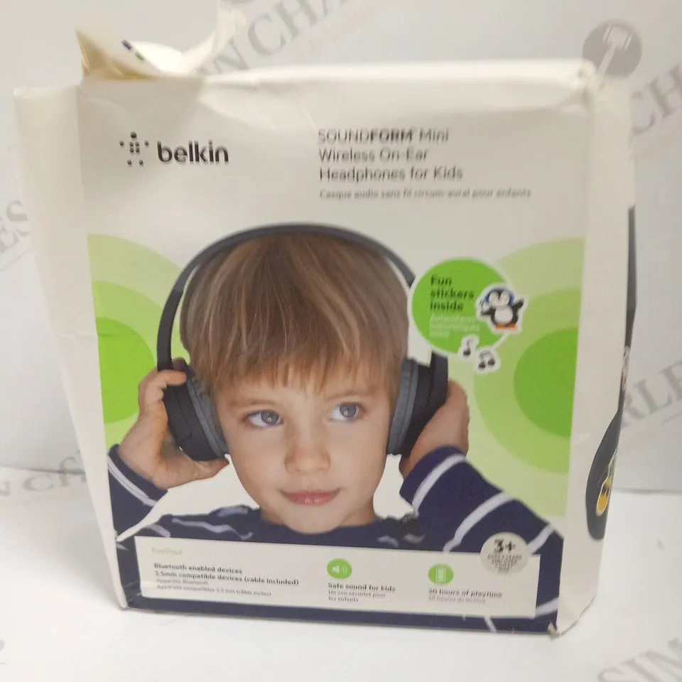 BOXED BELKIN SOUNDFORM MINI WIRELESS ON EAR HEADPHONES FOR KIDS