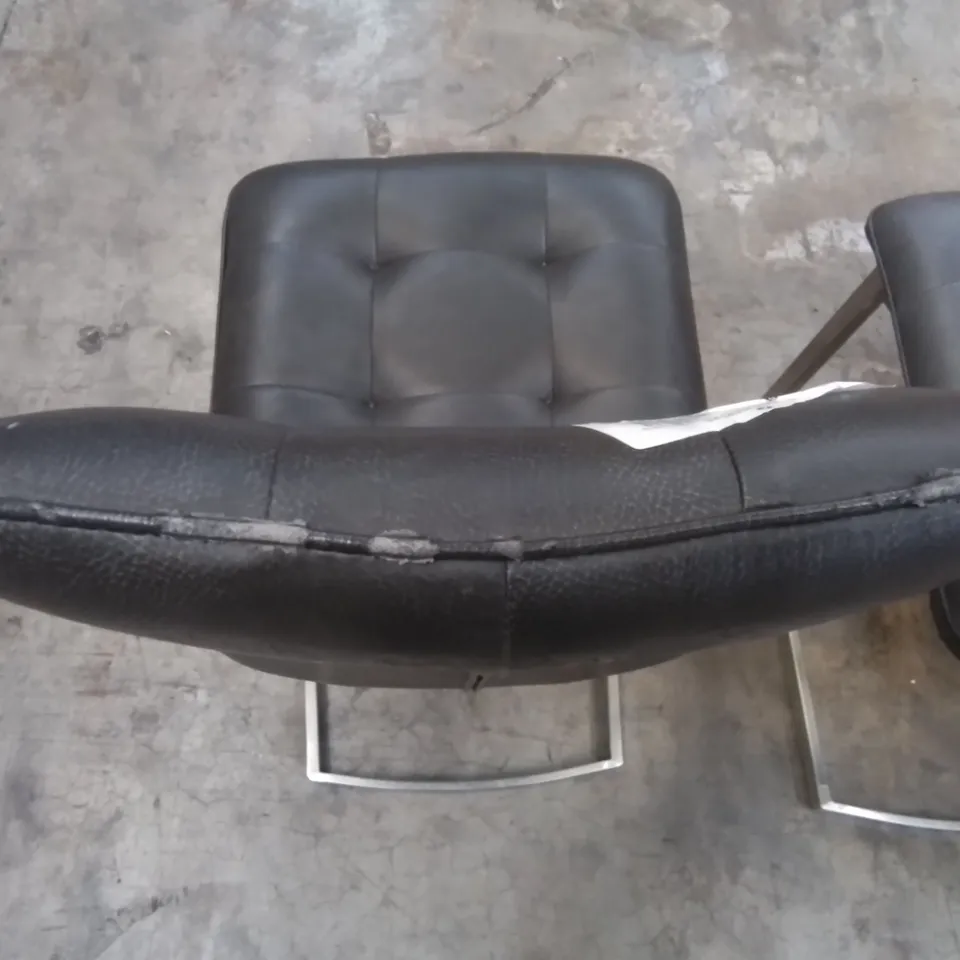 4 X ASSORTED QUALITY MODERN CHAIRS IN FAUX LEATHER