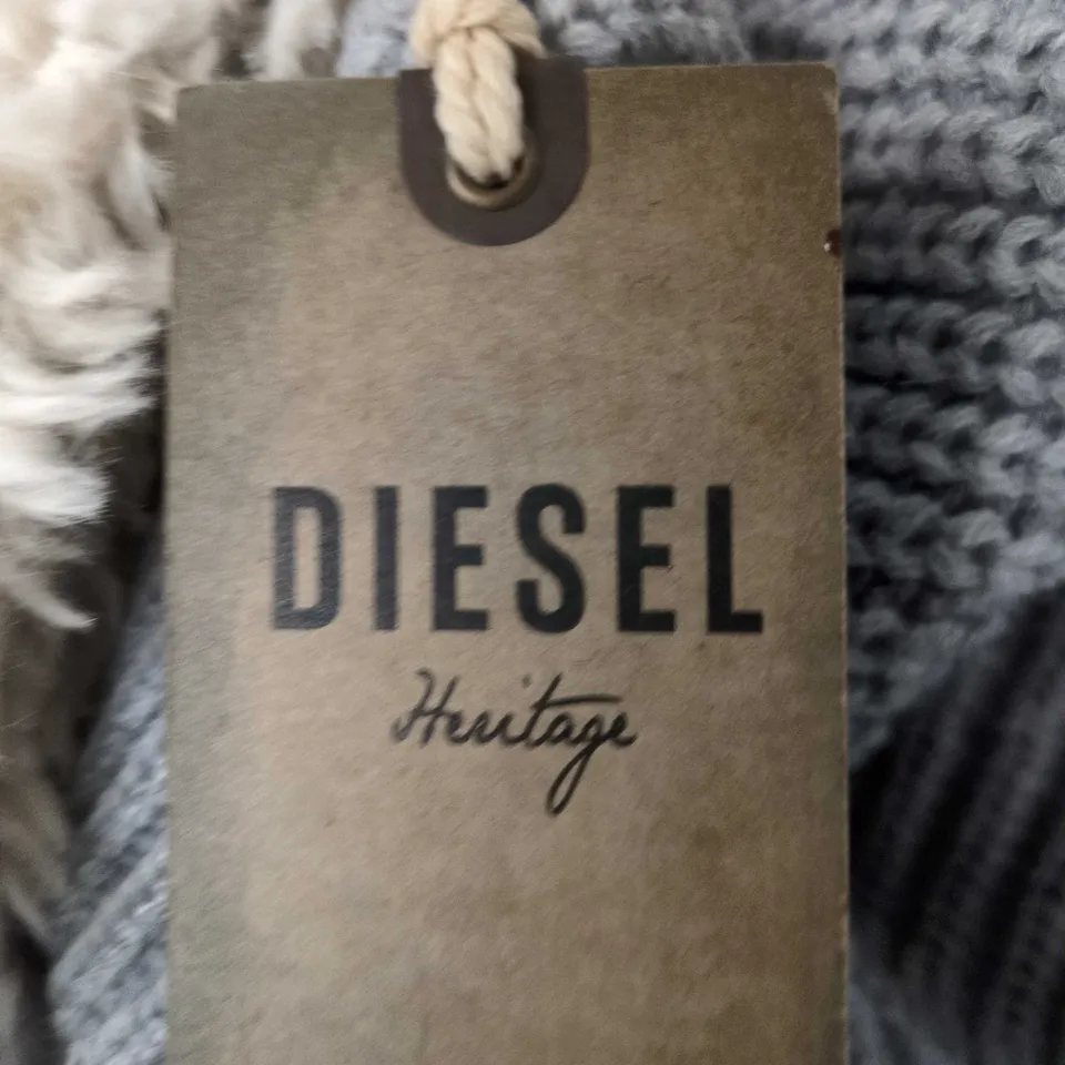 DIESEL HERITAGE KNIT COAT WITH SHEARLING TRIM – MEN'S