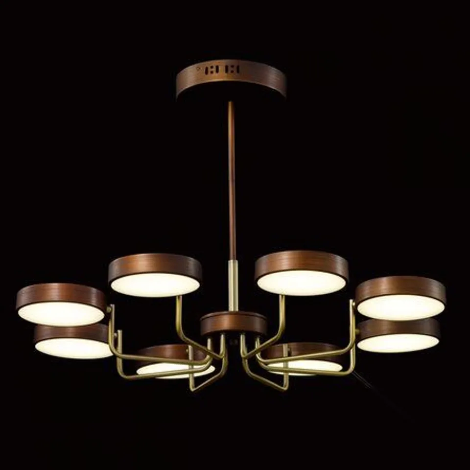 BOXED BERNSTEIN 8 LIGHT SPUTNICK LED CHANDELIER- COPPER EFFECT