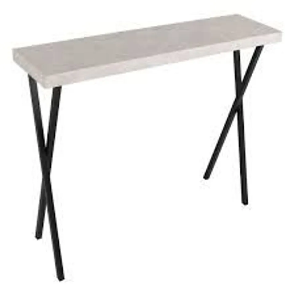 BOXED DAR BANDBURY DATA CONSOLE TABLE-LIGNT GREY MARBLE (STYLE/EFFECT)