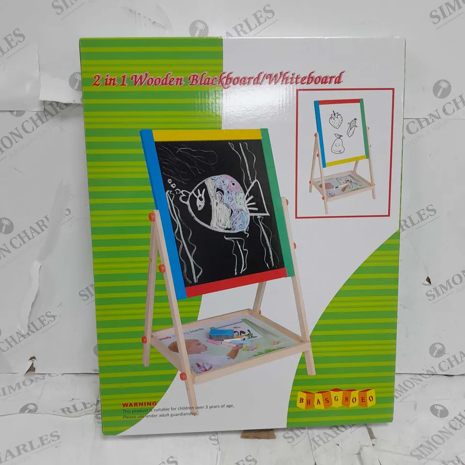2 IN 1 WOODEN BLACKBOARD/ WHITEBOARD
