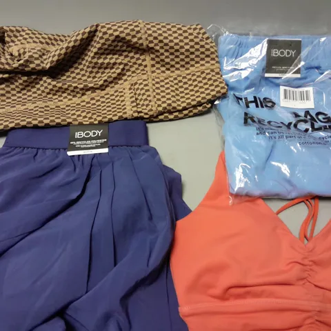 BOX OF APPROX 15 ASSORTED ITEMS TO INCLUDE - WRAPPING PAPER - TOPS - SKIRTS