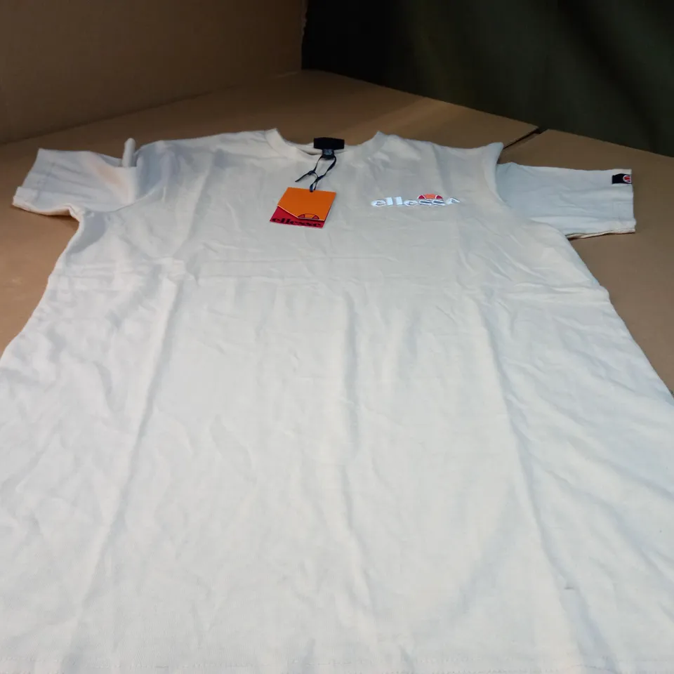 ELLESSE OATMEAL/LOGO T-SHIRT - MEDIUM