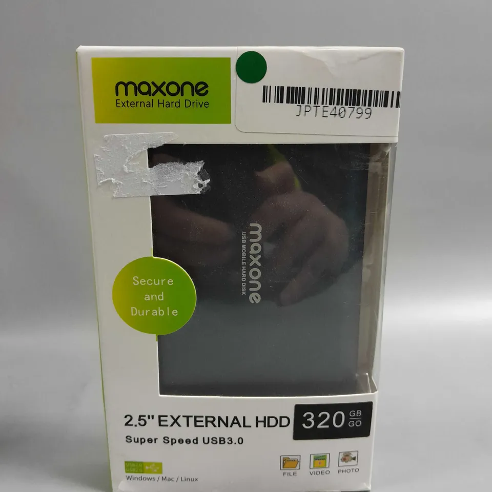 BOXED MAXONE 2.5" 320GB EXTERNAL HARD DRIVE 