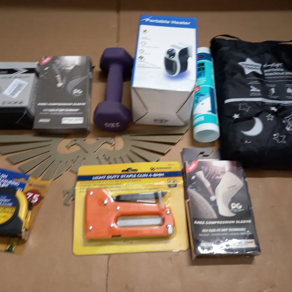 lot of 10 assorted household ditems to include binoculars, compression sleeve and tommee tippee portable blackout blind