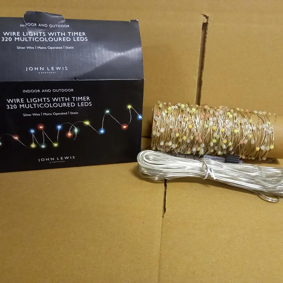 WIRE LIGHTS WITH TIMER 320 MULTICOLOURED LEDS