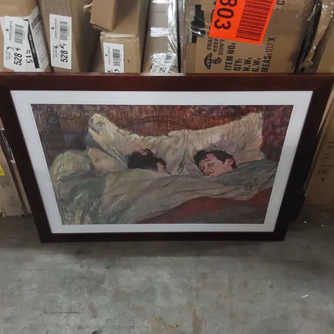 BOXED IN BED BY HENRI DE TOULOUSE-LAUTREC - PICTURE FRAME PAINTING