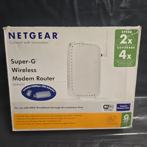 BOXED NETGEAR SUPER G WIRELESS MODEM ROUTER