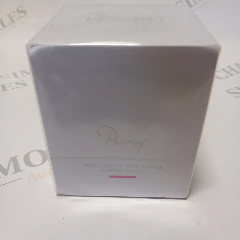 BOXED AND SEALED PEONY, ROSE, AND HONEYSUCLE SCENTED CANDLE 140G