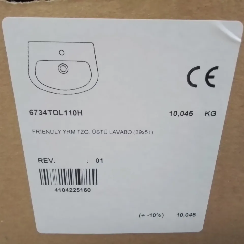 LOT OF 8 BOXED AS NEW LAVABO SEREL CERAMIC 1-TAP BASINS