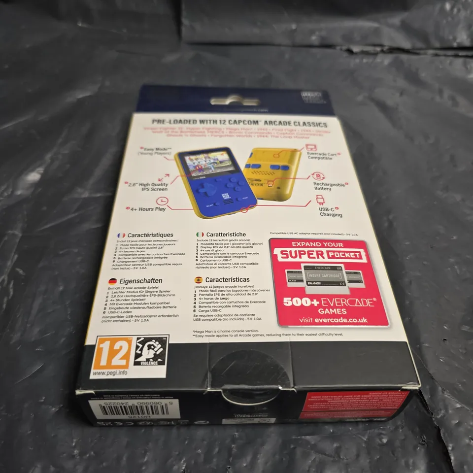 SEALED EVERCADE CAPCOM EDITION SUPER POCKET HANDHELD CONSOLE – BOXED