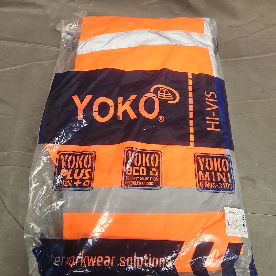 BAGGED YOKO HI VIS 2 TONE BOMBER JACKET IN ORANGE/NAVY - MEDIUM