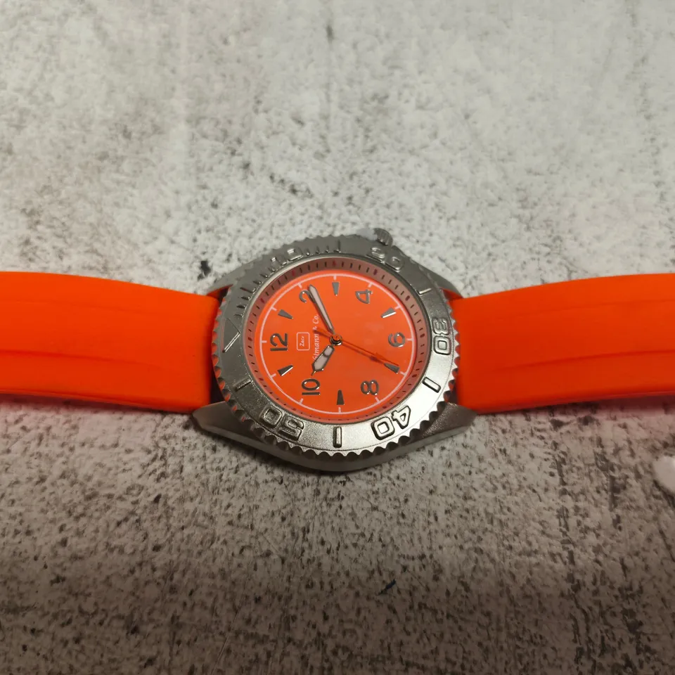 ZIHLMANN & CO. WRISTWATCH – ORANGE DIAL, STAINLESS STEEL CASE