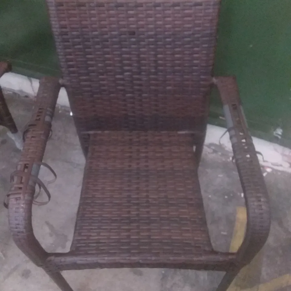 X4 RATTAN EFFECT GARDEN CHAIRS BROWN