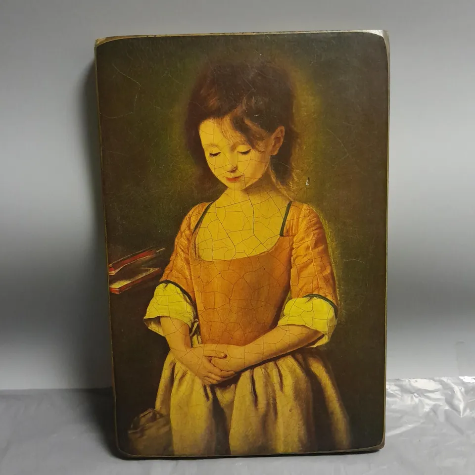 WOODEN PRINT OF "LA PENITENTE" ARTIST UNKNOWN