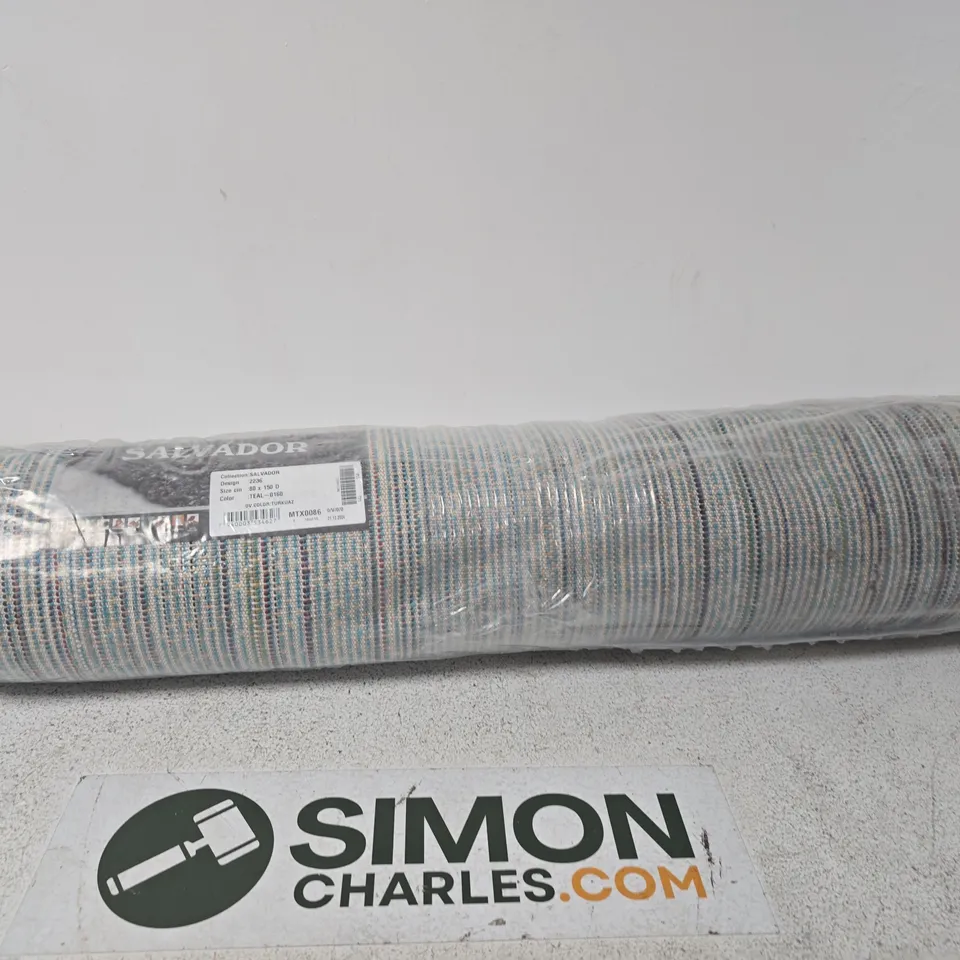 SALVADOR TEAL RUG, DESIGN 2236, 80 X 150 CM 