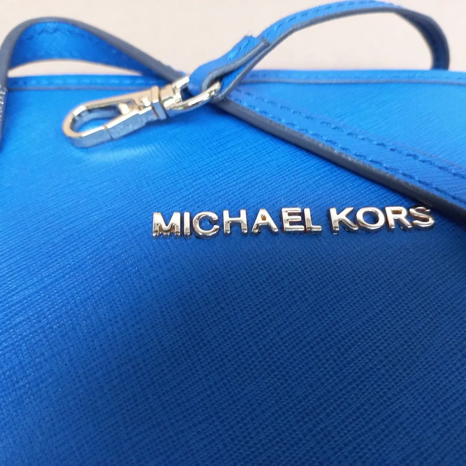 MICHAEL KORS BLUE SAFFIANO LEATHER HANDBAG