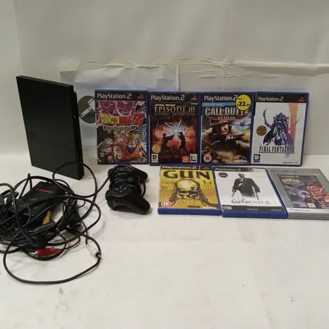 PLAYSTATION 2 CONSOLE, ACCESSORIES AND VIDEOGAMES BUNDLE