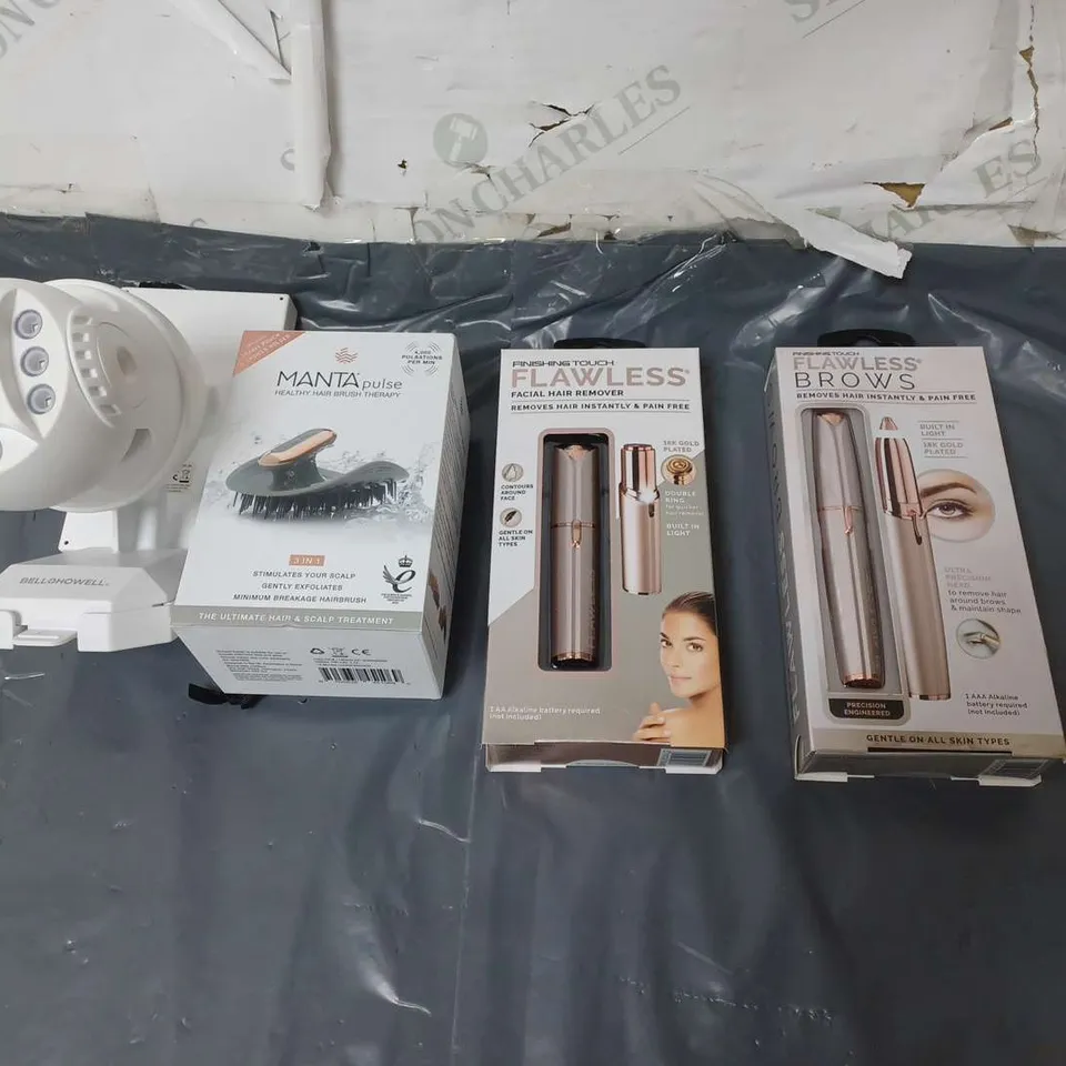 APPROXIMATELY 20 HOUSEHOLD ANAD BEAUTY ITEMS TO INCLUDE LIGHTING AND HAIR REMOVAL