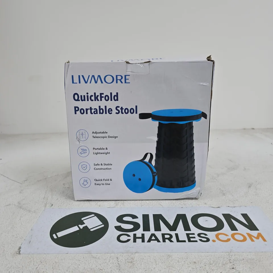 LIVMORE QUICKFOLD PORTABLE STOOL BOXED