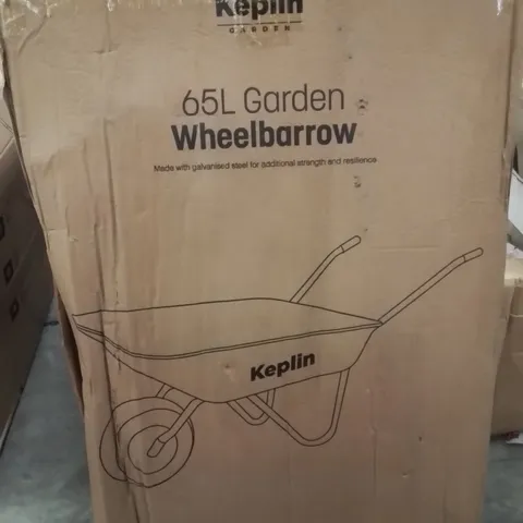 BOXED KEPLIN 65L GARDEN WHEELBARROW 