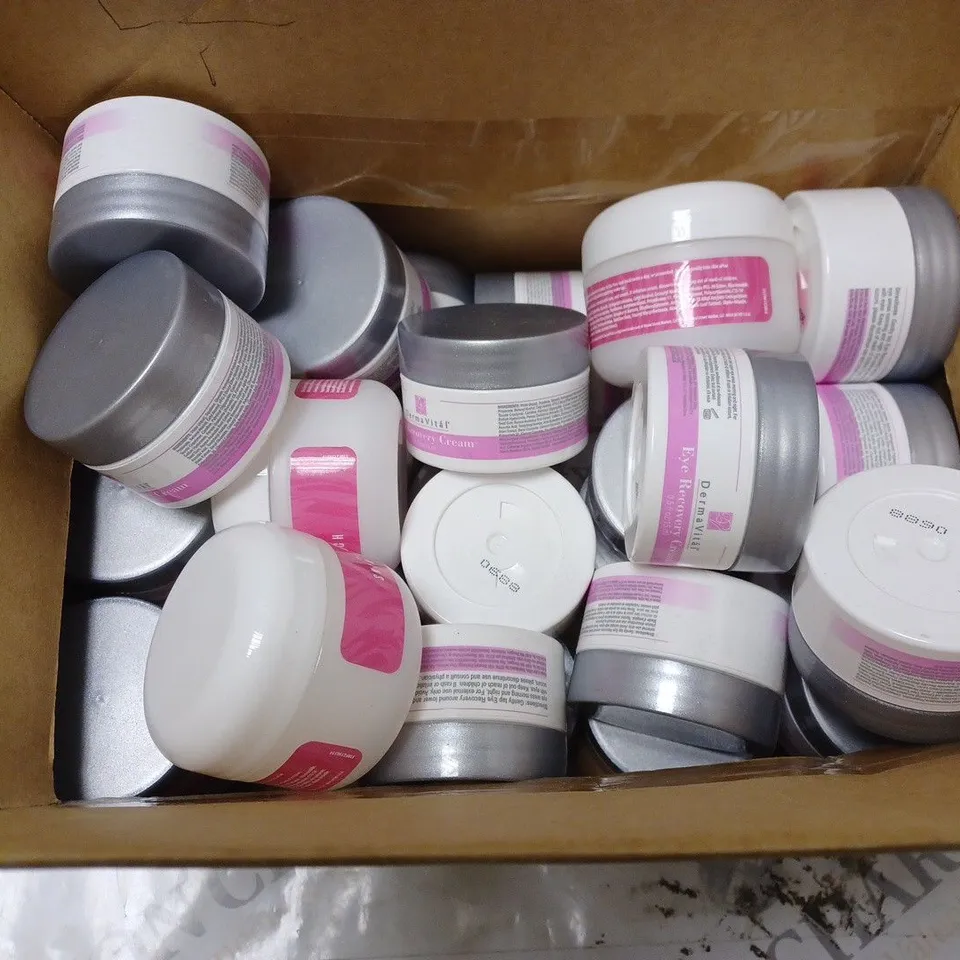 BOX OF APPROXIMATELY 20 TUBS OF DERMAVITAL SKIN QUENCH AND EYE RECOVERY CREAM