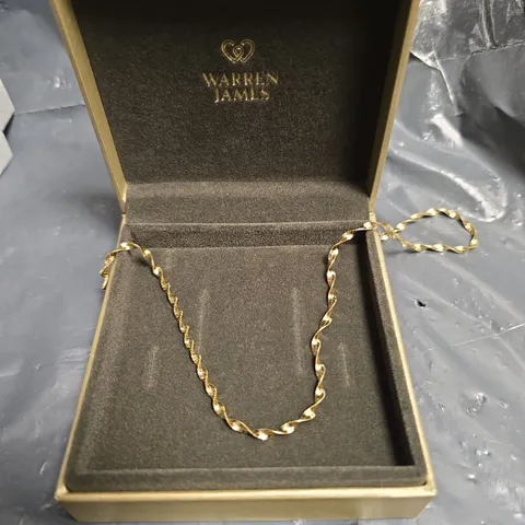 WARREN JAMES GOLD-TONE TWISTED-LINK NECKLACE – PRESENTATION BOX